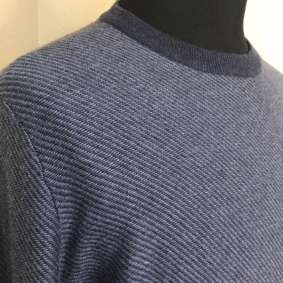 FREDERIK ANDERSON Blue Knitted Crew Neck Sweater L - Picture 2 of 7